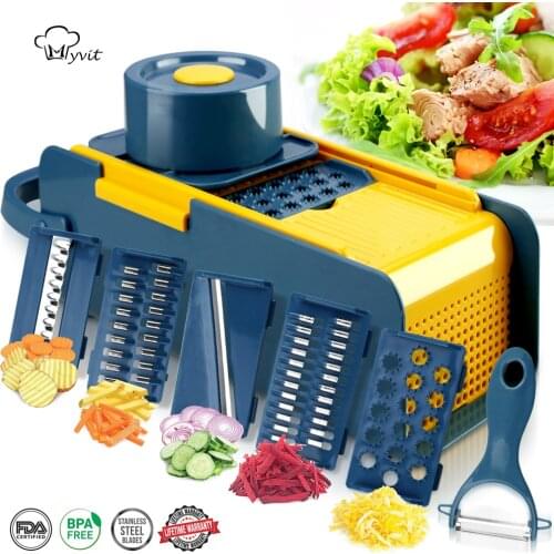 Vegetable Cutter Slicer Multifunctional Vegetable Slicer Fruit Potato Peeler Carrot Grater Cutting Kitchen Accessories Basket
