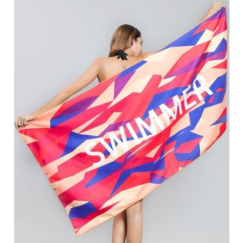 80X160cm Adult bath towel 2020 European and American double-sided velvet quick-drying printed beach towel, microfiber bath towel