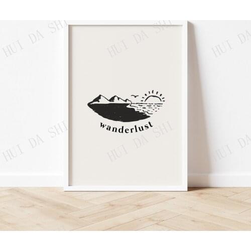 Wanderlust Poster Print - Travel Poster Mountains | Illustration Poster Print, Wanderlust Wall Art, Boho Art Print, Home Decor