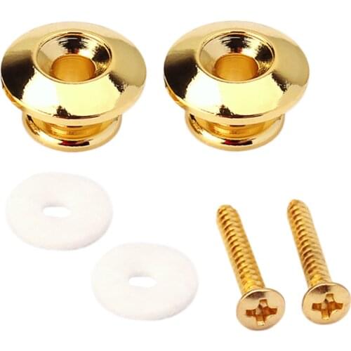 Durable 2pcs Metal Acoustic Guitar Strap Lock Buttons Security Musical Instrument Accessory