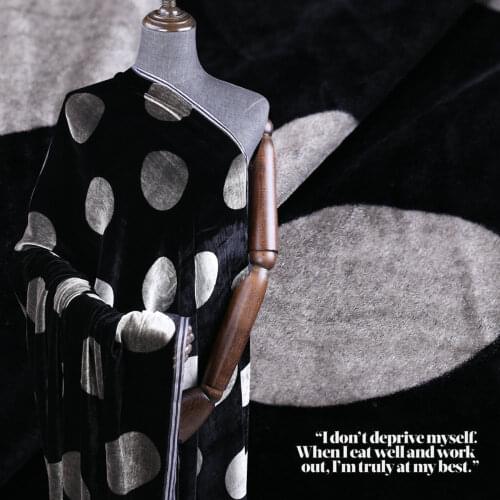 Pots Printing Silk Velvet Fabric For Evening Dress