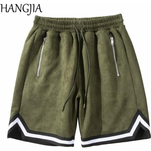 Suede Fabric Sweat Shorts Men Streetwear Vintage Jogger Shorts Summer Hip Hop Shorts Cotton Loose Casual Justin Bieber
