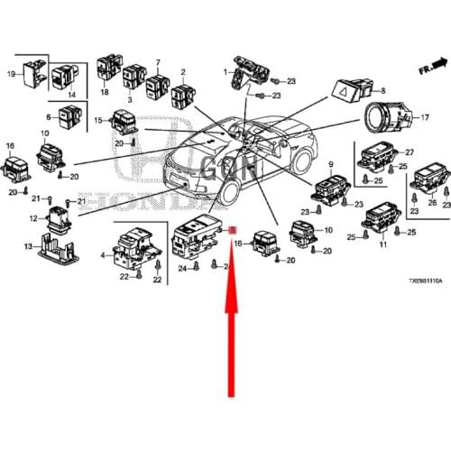 Brake switch 2020-Hon daU RV front left door power window button lifter switch window lift button parking brake control assembly