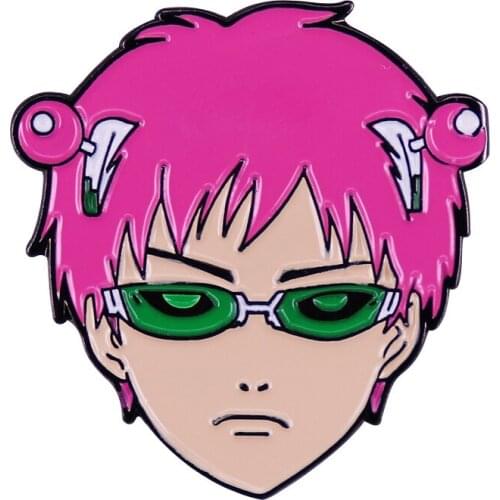 The Disastrous Life of Saiki K. Poster Pin Iconic Green Glasses & Pink Antennas Badge Who has all psychic related abilities