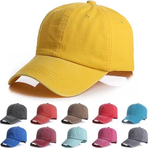 100% Cotton Pigment Vintage Distressed Washed Dad Hat Summer Baseball Cap Style Cotton Snapback Cap Hip Hop For Woman