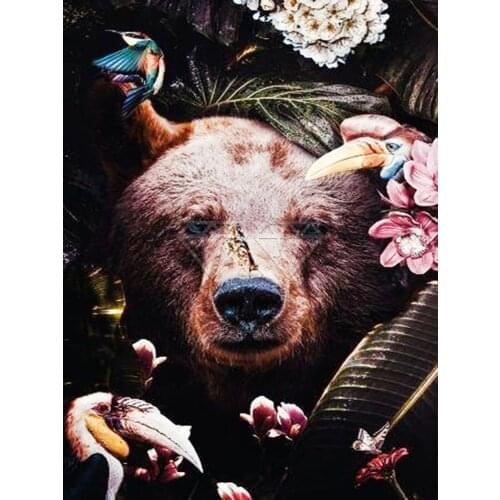 Flower Animals Printed Water-Soluble Canvas 11CT Cross Stitch Set Embroidery DMC Threads Needlework Hobby Handicraft Mulina