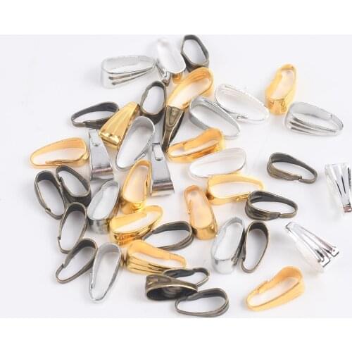 100Pcs/Lot 7 8 9mm Pendant Clasp Clips Connectors For Jewelry Making Supplies Pinch Bails Diy Necklace Bracelet Accessories