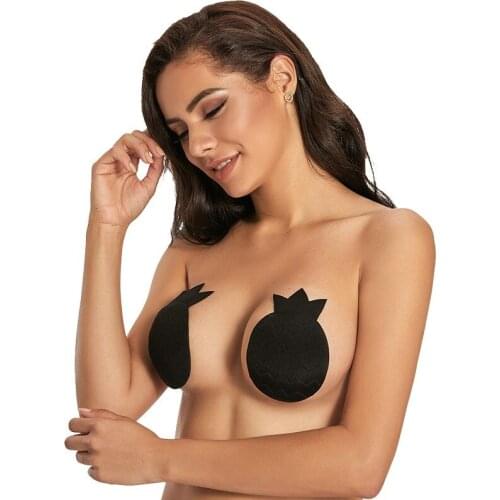 Pineapple Strapless Bra Womens Transparent Invisible Ear Silicone Bra Breathable Anti-bump Chest Stickers Bras for Women