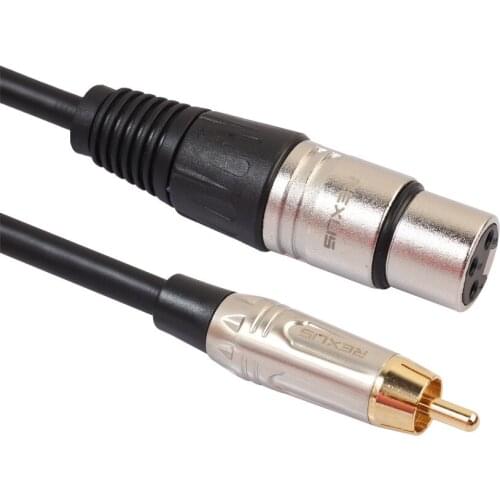 0.3m-10m Zinc alloy housing RCA Male to XLR 3pin Female Microphone mixer adapter cable