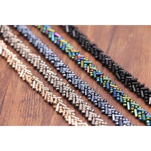 10yards/lot handmade bridal rhinestone wedding crystal sash belt trimming sequin pearl applique embroidery accessories 1024-6