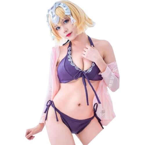 2021 FateGrand Order Altila Etzel FATE Extella Saber Uniforms Cosplay Costume Joan of Arc Cosplay Swimsuit