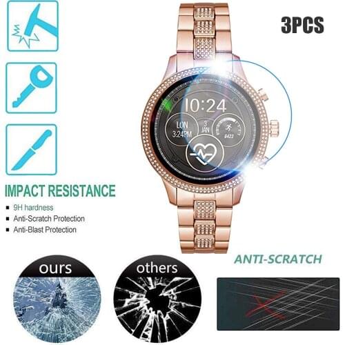 3PCS Tempered Glass For Michael Ko rs MKT5068 Watch SmartWatch Accessories Transparent 9H Screen Protector Film In stock O6