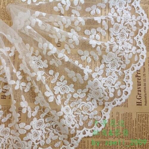 3Yard/lot Exquisite lace trim decoration clothes lace fabric accessories 27cm wide white DIY handmade