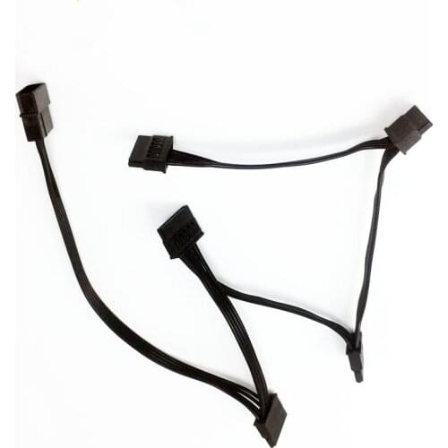 4Pin IDE Molex to 5-Port 15Pin SATA Power Cable Cord Lead 18AWG Wire For Hard Drive HDD SSD PC