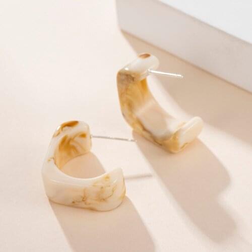 5 Colors New Stud Earring Big Statement Acrylic Stripe Earrings Long Geometric Hanging Earrings for Women French Trendy Unusual