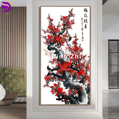 5D DIY Diamond Painting “Plum Blossom Magpie” Home Decor Embroidery Flower Mosaic Picture Handcraft Kit Chinese Style Large Size