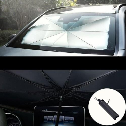 Car Sunshade Interior Front Window Sun Shade Cover UV Protector Sun Blind Umbrella SUV Sedan Windshield Accessories