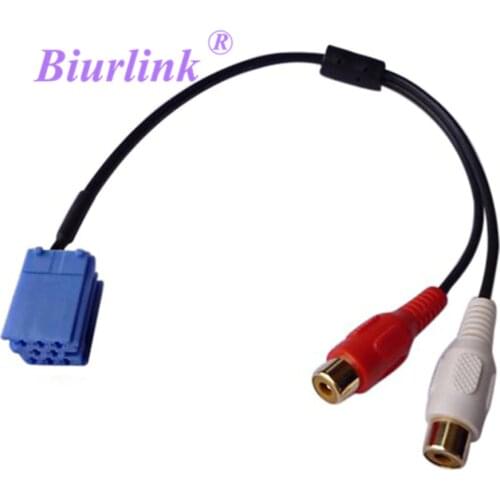 Car Mini ISO 8 Pin RCA Cable Adapter for Bla-punkt CD Changer for VW AUDI