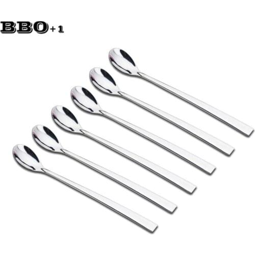 Stainless Steel Tea Spoon Vintage Thick Honey Jams Coffee Spoons Long Cream Coffee Stirring Wedding Tea Spoon Set 7.5