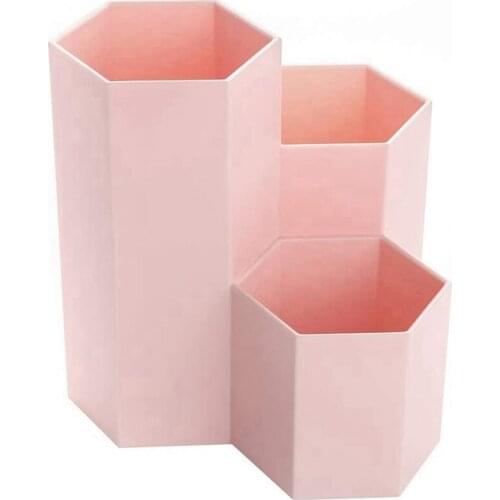 3-Slot Pen Holder, Cosmetic Holder, Pencil Case, for Dressing Table, Desk, Stationery, Ruler, Scissors(1PCS)