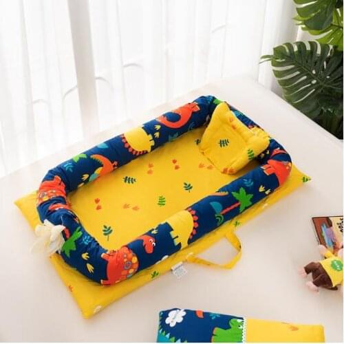 Babynest Newborn Baby Nest Bed Portable Crib Travel Bed Tissu Coton Baby Nestje Baby Lounge Bassinet Bumper with Pillow Cushion