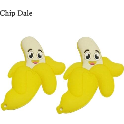 Chip Dale 1Pcs Baby Teether Lovely Banana Silicone Teether Chewable Teething Toys Gifts For Toddlers Infants Baby DIY Chain