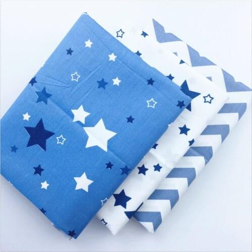 Diy Patchwork Tecido Twill Cotton Fabric Fat Quarter Tissue Sewing Baby Crafts Textile Stars Wave Design Art Work Syunss