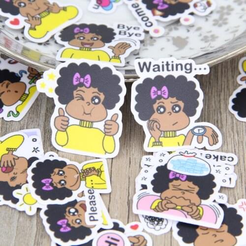 40pcs Cute Curly Hair Baby Girls Planner Diary Scrapbooking Stickers for Crafting Diary Journal Laptop Computer Decals