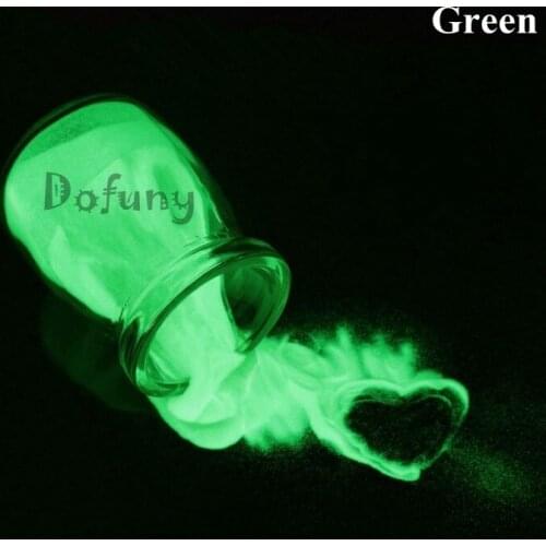 Dofuny 100g White Green Luminous Powder Phosphor Powder For Nail Polish Coating, Glow In The Dark Pigment Green Light in Night