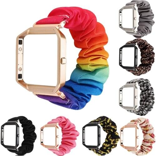 Elastics Band Strap + Metal Frame for Fitbit Blaze Scrunchie Strap for Fitbit Watch Accessories