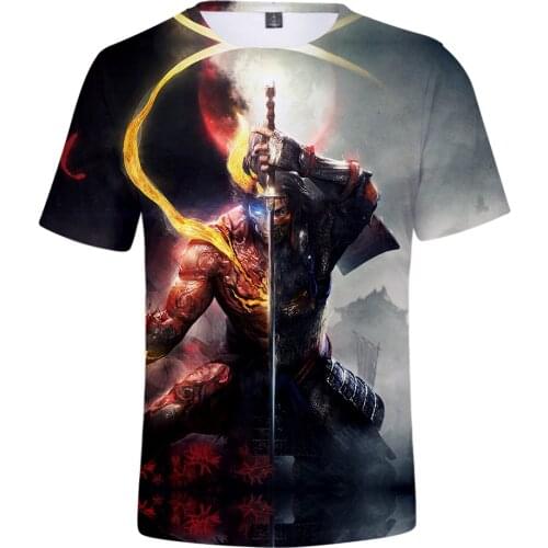 Mens Game NIOH 2 3D T Shirt Short Sleeve Child T-shirt Men Summer Casual Nioh 2 Harajuku Brand Tshirt Clothing Anime Clothes