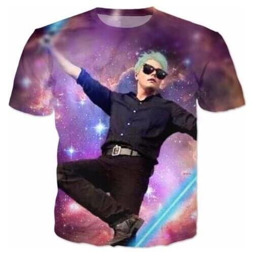 Space Galaxy 3D Print T-Shirt Mcr Gerard Way Shirt Outfits Women/Men Fashion Clothing Tops Pullover