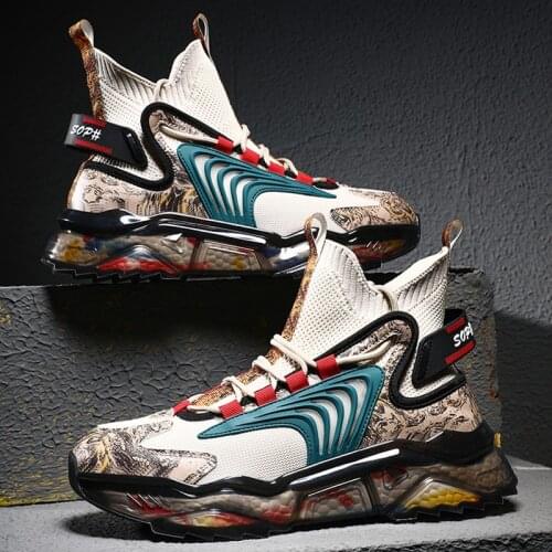 Men Shoes Sneakers Luxury Designer Casual Running Platform Shoe Male Sock Trainers High Top Sneaker Tennis White For Mens Sport