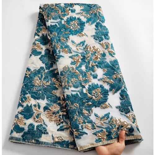 Latest African Brocade Fabric 2021 High Quality French Jacquard Lace Fabric Nigerian Lace Material For Wedding Party Dress S2539
