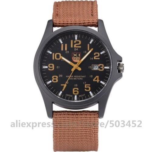 100pcs/lot XINEW 2228 Watches Men Nylon Belt Quartz Watch Watch With Calendar Wristwatch For Men New Style Roman Numerals Reloj