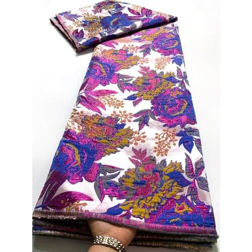 New Design African Dry Lace Fabrics High Quality Brocade Jacquard Fabric Damask Tissus Nigerian Organza Lace For VJK47641