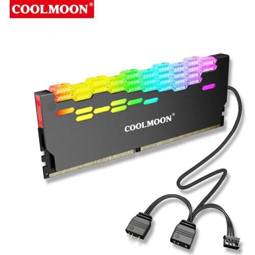 COOLMOON RA-2 RAM Memory Bank Heat Sink Cooler 5V ARGB Colorful Flashing Heat Spreader For PC Desktop Computer Accessories
