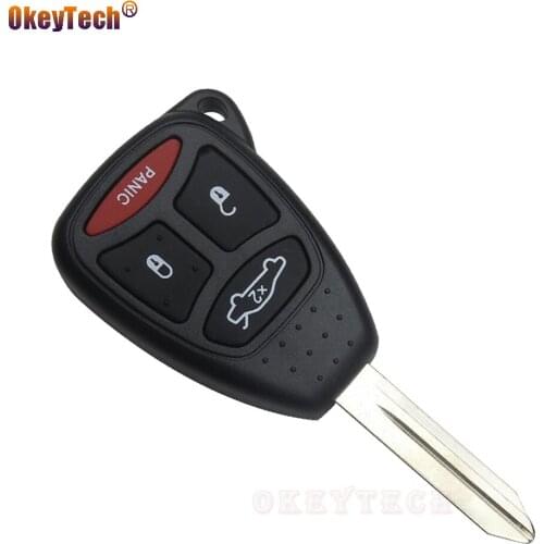 OkeyTech 3+1 4 Buttons For Chrysler Jeep Dakota Dodge Caliber Durango Key Replacement Case Shell Fob and Pad Combo Remote Key