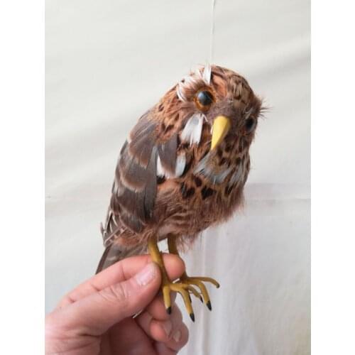 Foam&feathers bird about 23cm Ferruginous Pygmy owl pastoral craft prop,home garden decoration gift b0490