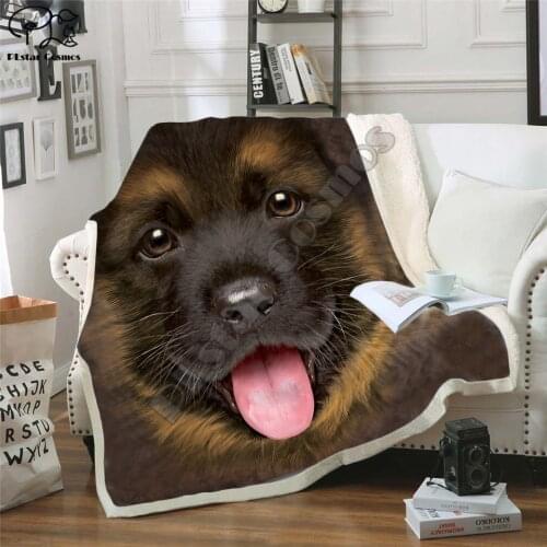 Dog face 3D Printing Plush Fleece Blanket Adult Fashion Quilts Home Office Washable Duvet Casual Kids Girls Sherpa Blanket dog06