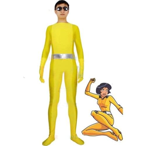 Totally Spies! Alex Yellow Spandex Superhero Cosplay Costume for Halloween