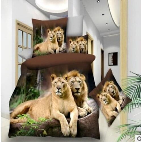 Bed Linen 2018 Couvre Lit De Luxe Bedding Set Queen King Size Quilt Cover +bed Linen+pillowcase -Tiger Bedclothes -edredon 3d