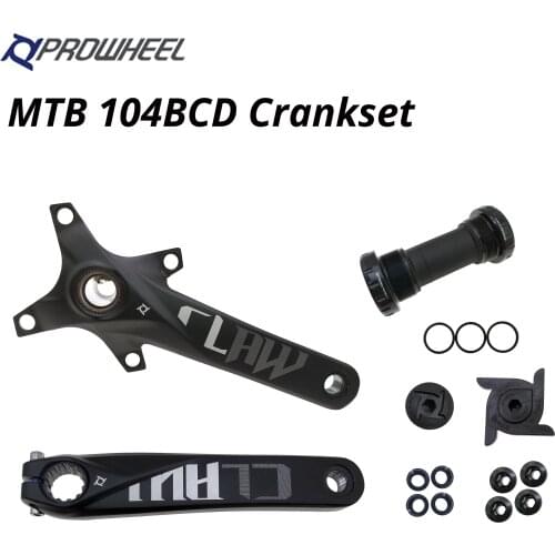 PROWHEEL MTB 104BCD crankset 30/32/34/36/38T sprocket mountain bike crank bottom bracket BB chaining narrow wide bicycle set 10S