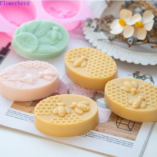 6-hole Elliptical Bee Silicone Mold DIY Handmade Soap Silicone Mold Soap Making Fondant Cake Mold Chocolate Mold Pastry Tools