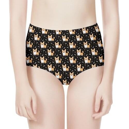 New Arrive Fashion Custom DIY Dog Pet Designed 3D Print Womens High Waisted Briefs Underwear Customer DropShipping