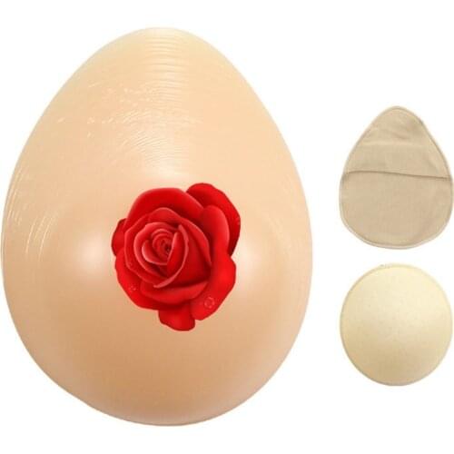 Drop-shaped Silicone Breast Concave Bottom Breathable Postoperative Prosthesis Fake Breast + Protective Cover + Chest Pad