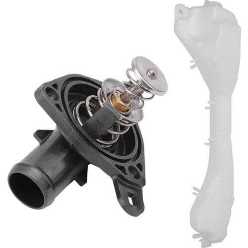 1Pcs Radiator Overflow Tank Reservoir Bottle with Cap & 1Pcs Thermostat Housing + Gasket for Acura Rsx