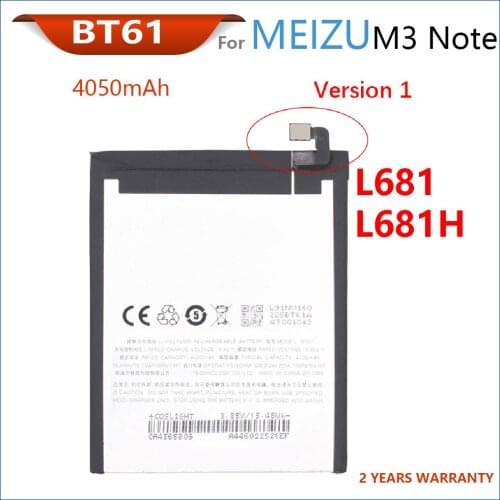 100% Genuine BT61 New Battery For MEIZU M3 Note/Note3/L681h/M681h 4050mAh Mobile Phone High Quality Batteries