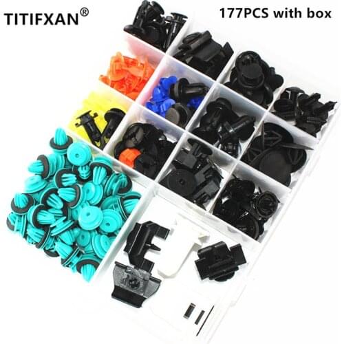 177PCS Car Trunk Fender Plastic Fasteners With Box for Toyota Prado RAV4 Clip Set