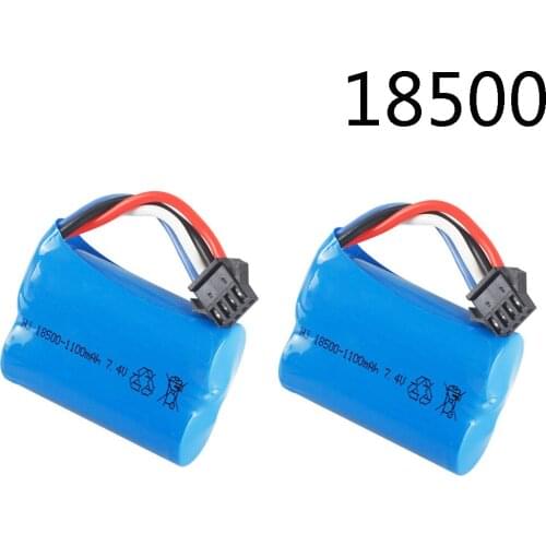 2PCS/lot 7.4V 1100mAh 18500 Lipo battery For UDI 001 UDI001 Huanqi 960 Remote control boat speedboat parts 3.7V*2 With SM4P Plug
